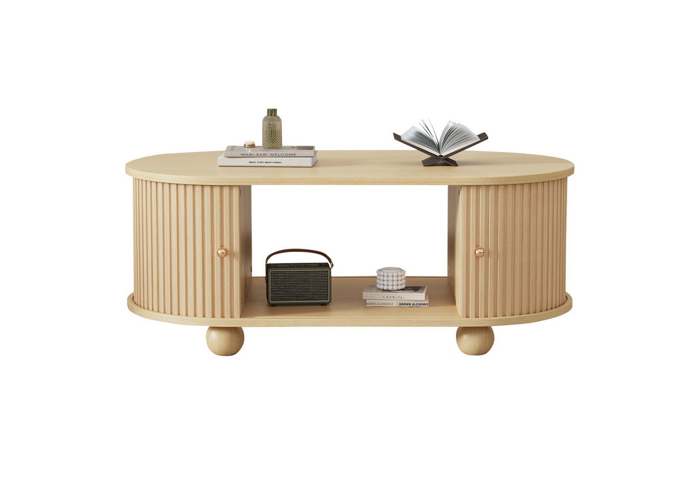 Odikalo Couchtisch Kaffeetisch Teetisch Holzoptik mit Stauraum Schiebetüren,platzsparend Odikalo Couchtisch Kaffeetisch Teetisch Holzoptik mit Stauraum Schiebetüren,platzsparend von Odikalo
