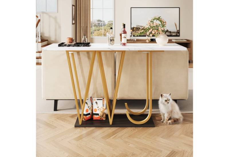 Odikalo Esstisch Flurtisch 120 x 29,5 x 80 cm Küchentisch Balkontisch Holz Marmoroptik Odikalo Esstisch Flurtisch 120 x 29,5 x 80 cm Küchentisch Balkontisch Holz Marmoroptik von Odikalo