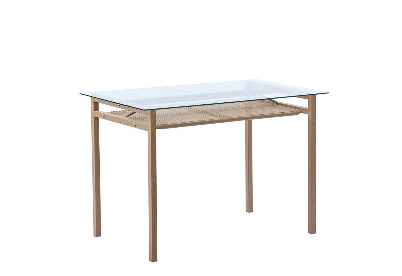 Odikalo Esstisch Freizeittisch Stauraum Kaffeetisch Glas-Tischplatte Rattan Beige Odikalo Esstisch Freizeittisch Stauraum Kaffeetisch Glas-Tischplatte Rattan Beige von Odikalo