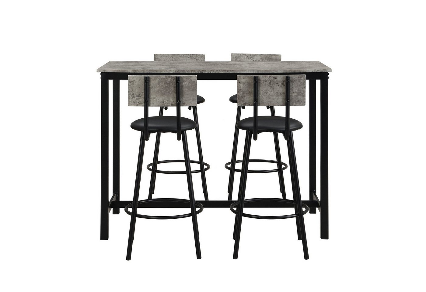 Odikalo Esszimmer-Set Bartisch Küche-set 4 Stühle Lounge Sessel Metallbeinen Grau + Schwarz Odikalo Esszimmer-Set Bartisch Küche-set 4 Stühle Lounge Sessel Metallbeinen Grau + Schwarz von Odikalo