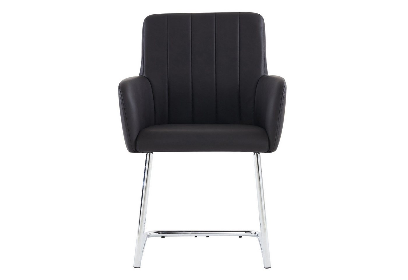Odikalo Esszimmerstuhl 2er Set Sessel gepolstert zickzackform Metallbeine Leder schwarz/grau von Odikalo