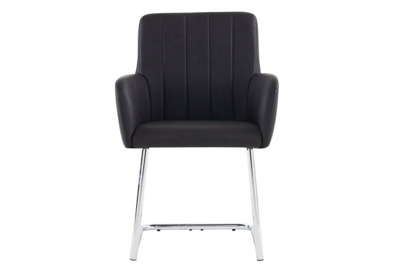 Odikalo Esszimmerstuhl 2er Set Sessel gepolstert zickzackform Metallbeine Leder schwarz/grau von Odikalo