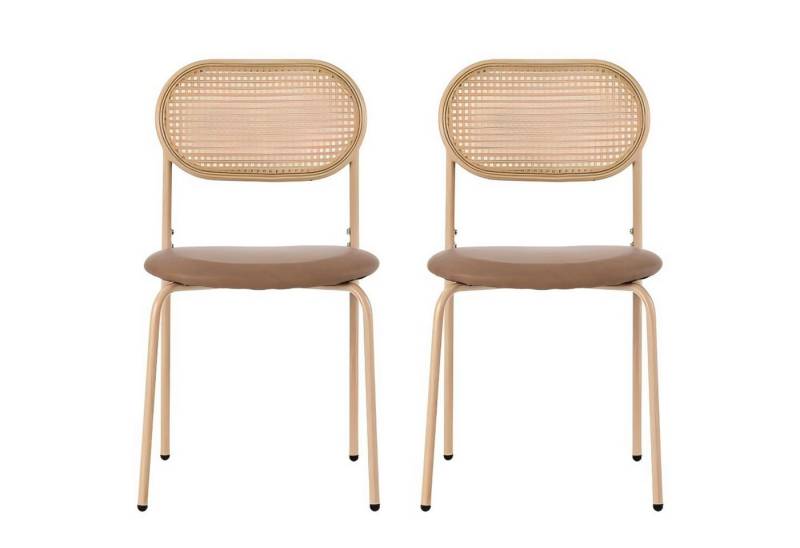 Odikalo Esszimmerstuhl 2er-set Freizeitstuhl loungesessel Stützbeinen Metall Rattan Braun Odikalo Esszimmerstuhl 2er-set Freizeitstuhl loungesessel Stützbeinen Metall Rattan Braun von Odikalo