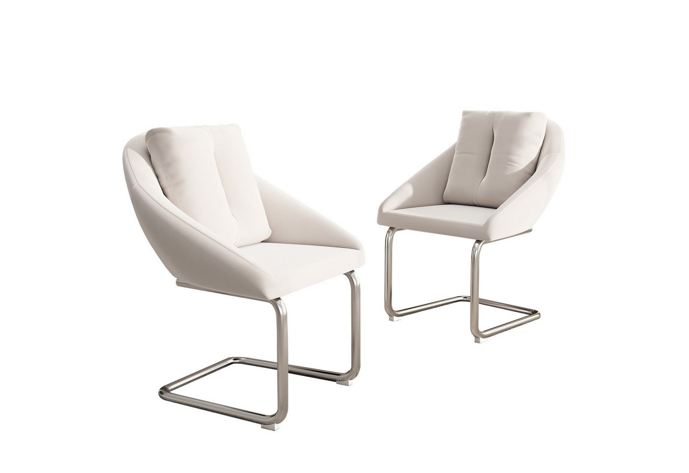 Odikalo Esszimmerstuhl Einzelstuhl Drehstuhl 2er-Set Samt mit Kissen Stützbeine Beige/Grau von Odikalo