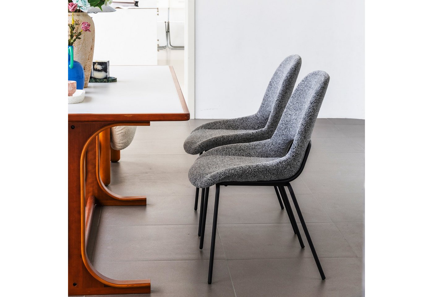 Odikalo Esszimmerstuhl Hellgrau 2er-Set hohle Rückenlehne Metallgestell Odikalo Esszimmerstuhl Hellgrau 2er-Set hohle Rückenlehne Metallgestell von Odikalo