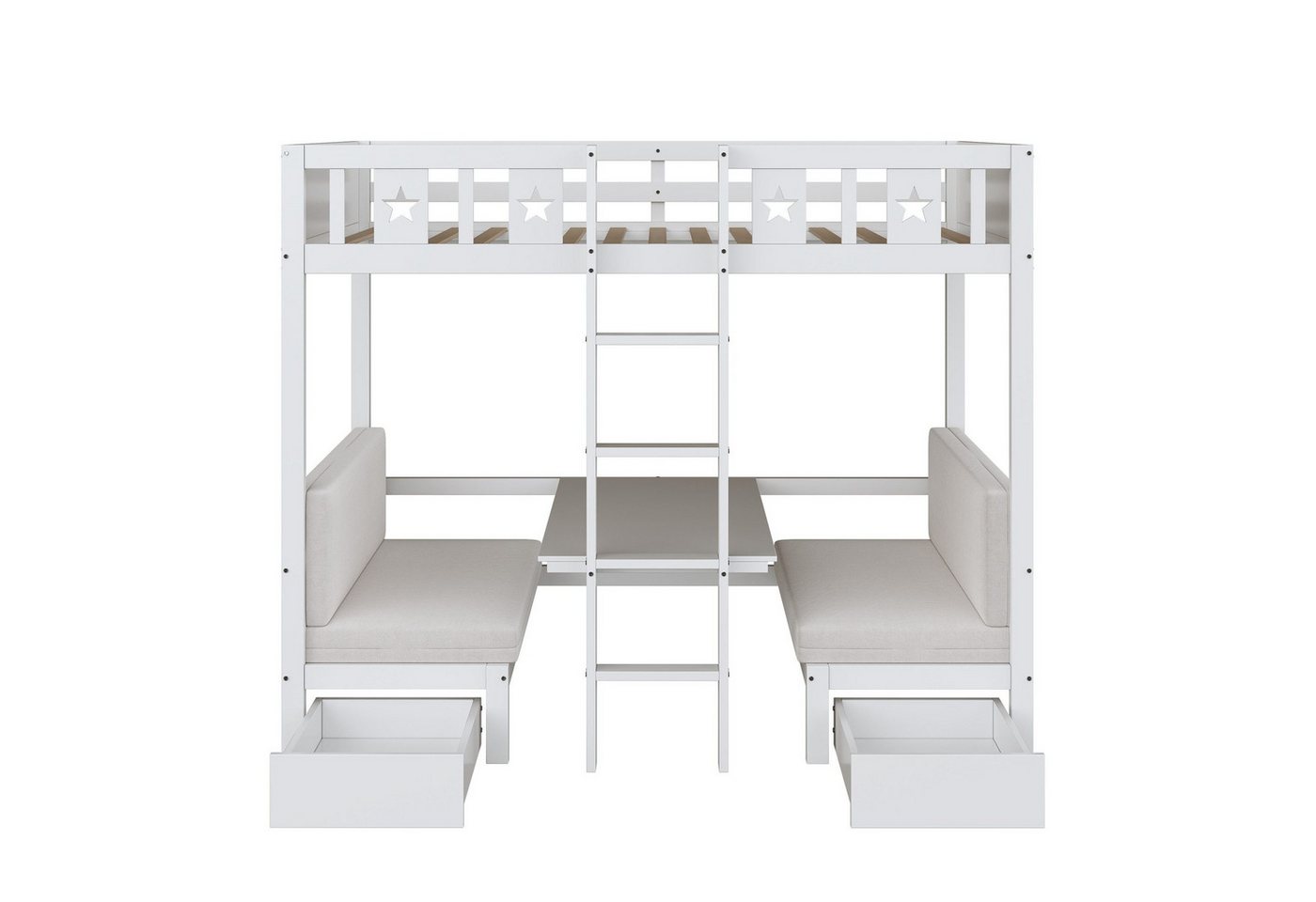 Odikalo Etagenbett Kinderbett 200*90 cm, Bett/Schreibtisch 2 in 1,selbst gepolstert,weiß Odikalo Etagenbett Kinderbett 200*90 cm, Bett/Schreibtisch 2 in 1,selbst gepolstert,weiß von Odikalo