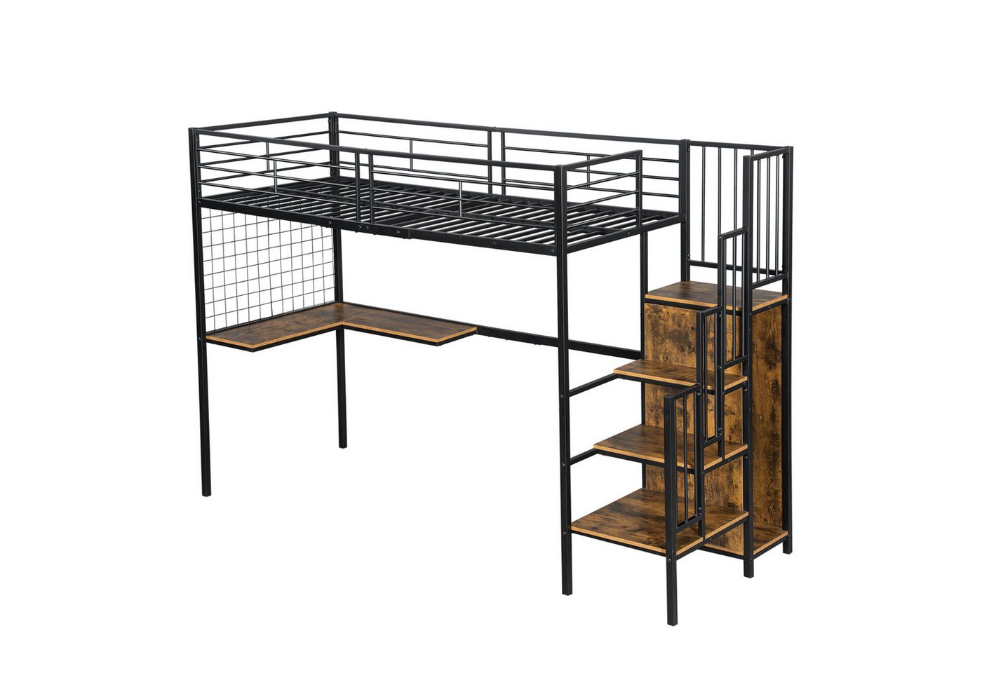 Odikalo Etagenbett Kinderbett Eisenbett Hochbett Tisch Kleiderschrank 90x200 weiß/schwarz Odikalo Etagenbett Kinderbett Eisenbett Hochbett Tisch Kleiderschrank 90x200 weiß/schwarz von Odikalo