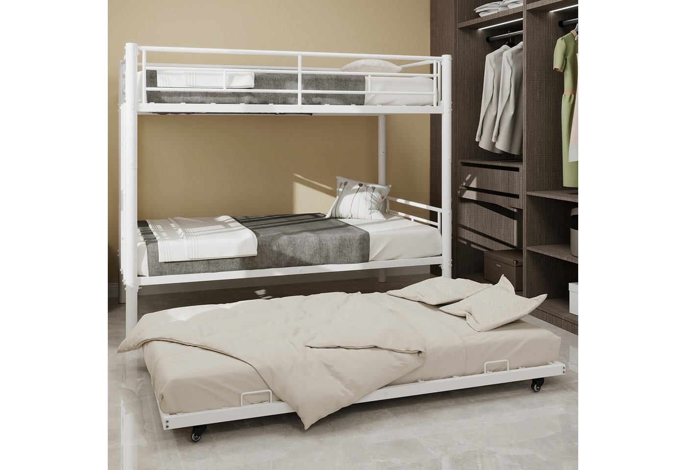 Odikalo Etagenbett Kinderbett Metallbett Hochbett Ausziehbett Leiter 90x190 Schwarz Weiß Odikalo Etagenbett Kinderbett Metallbett Hochbett Ausziehbett Leiter 90x190 Schwarz Weiß von Odikalo