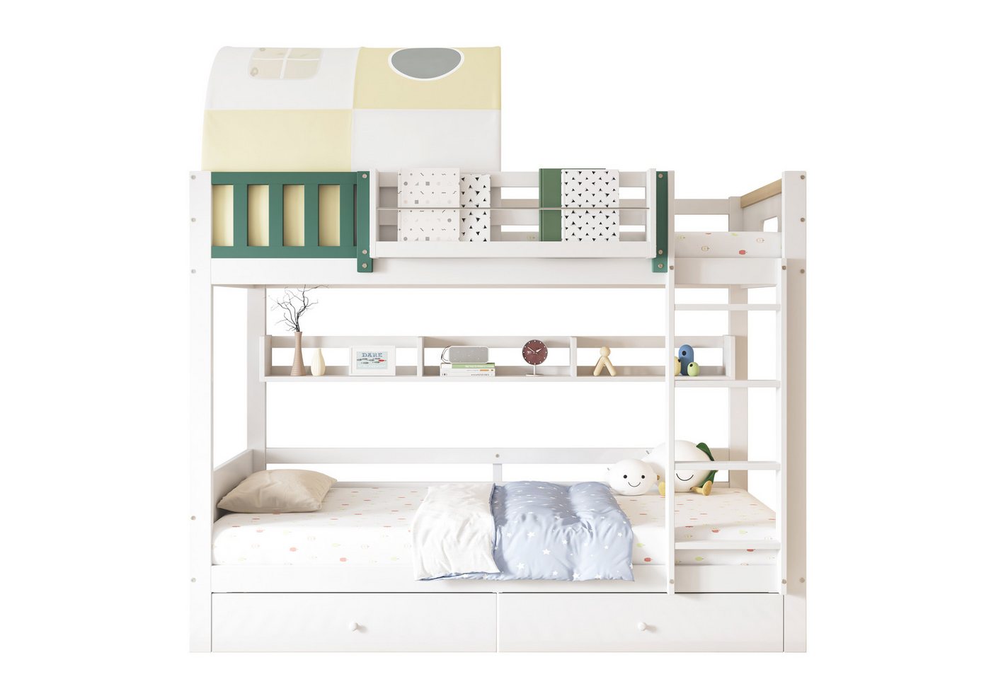 Odikalo Etagenbett Kinderbett Oberes kleinem Zelt Fallschutz Schubladen Rollen 90x200cm Odikalo Etagenbett Kinderbett Oberes kleinem Zelt Fallschutz Schubladen Rollen 90x200cm von Odikalo