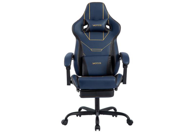 Odikalo Gaming-Stuhl Computerstuhl Bürostuhl Chefsessel Ergonomisch Polster Anhebbar Blau von Odikalo