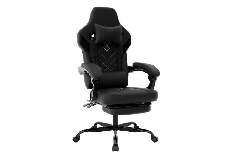 Odikalo Gaming-Stuhl Computerstuhl Bürostuhl Ergonomisch Polsterstuhl Schwarz/Schwarz+Grau von Odikalo