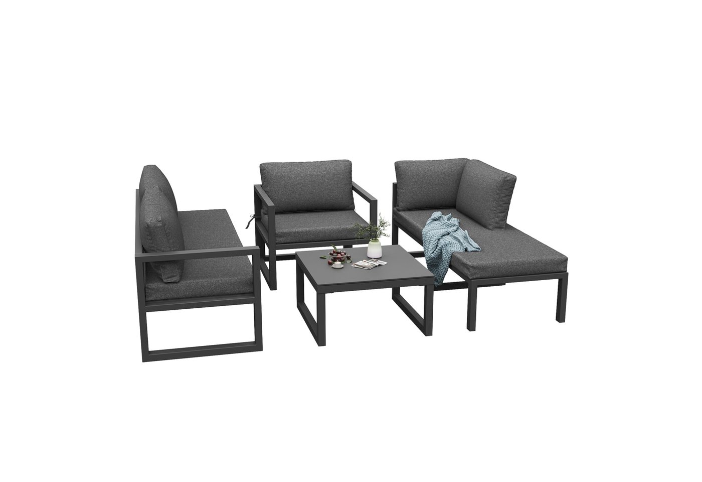 Odikalo Gartenlounge-Set Gartenmöbel-Set verstellbare Beine inklusive aller Sitz- Rückenkissen Odikalo Gartenlounge-Set Gartenmöbel-Set verstellbare Beine inklusive aller Sitz- Rückenkissen von Odikalo