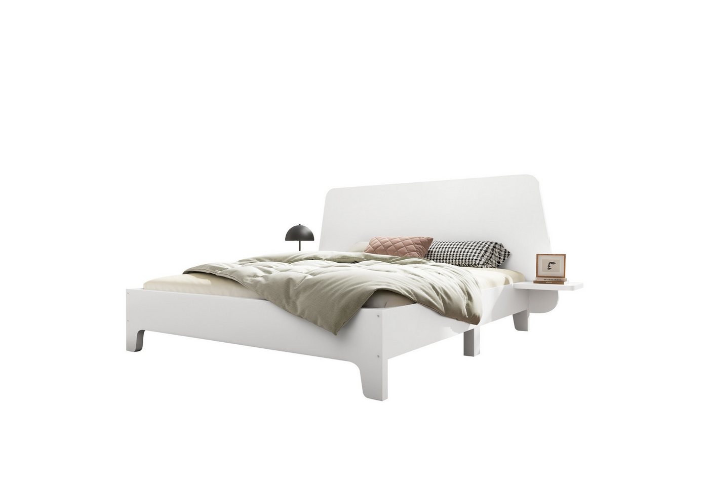 Odikalo Jugendbett Massivholzbett Doppelbett Bettgestell Stauraum-Kopfteil Lattenrost von Odikalo