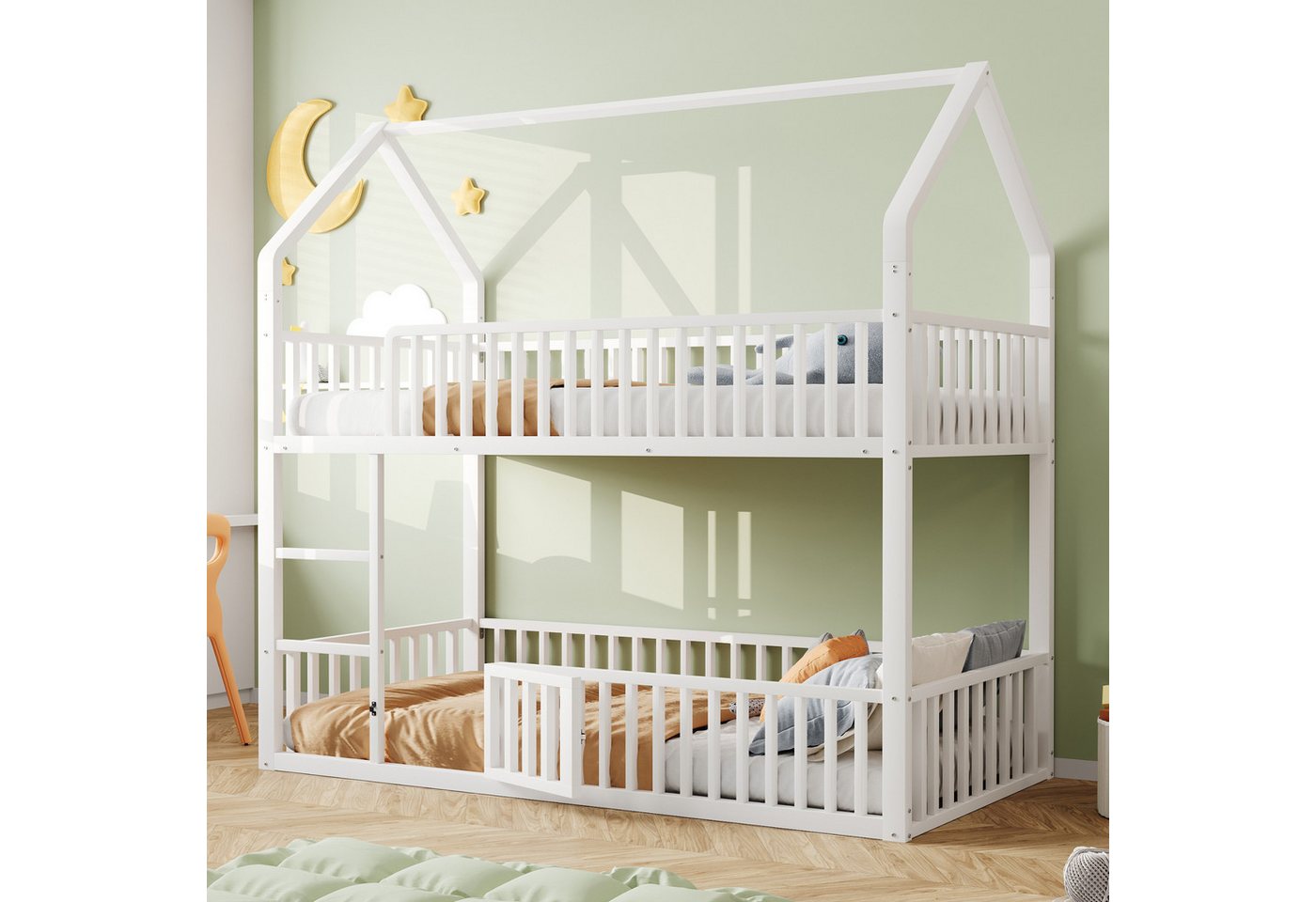 Odikalo Kinderbett Etagenbett Hochbett Hausbett Metallbett 90-140x200 Weiß Schwarz Odikalo Kinderbett Etagenbett Hochbett Hausbett Metallbett 90-140x200 Weiß Schwarz von Odikalo