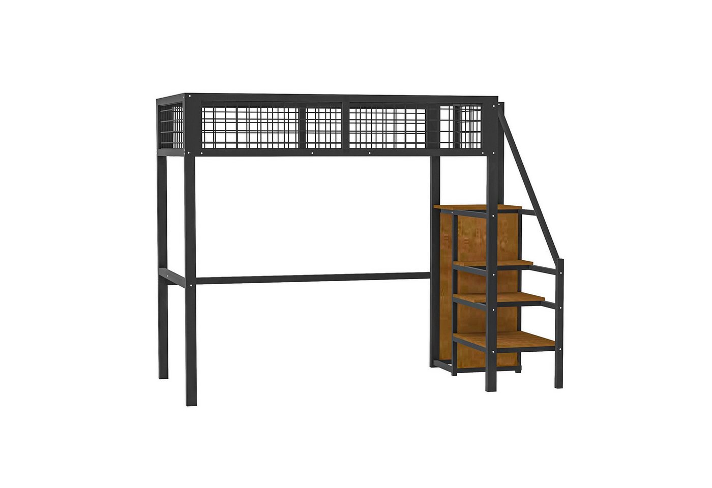 Odikalo Kinderbett Hochbett Eisenrahmen Lagerregal Kleiderschrank 90/140x200cm Odikalo Kinderbett Hochbett Eisenrahmen Lagerregal Kleiderschrank 90/140x200cm von Odikalo