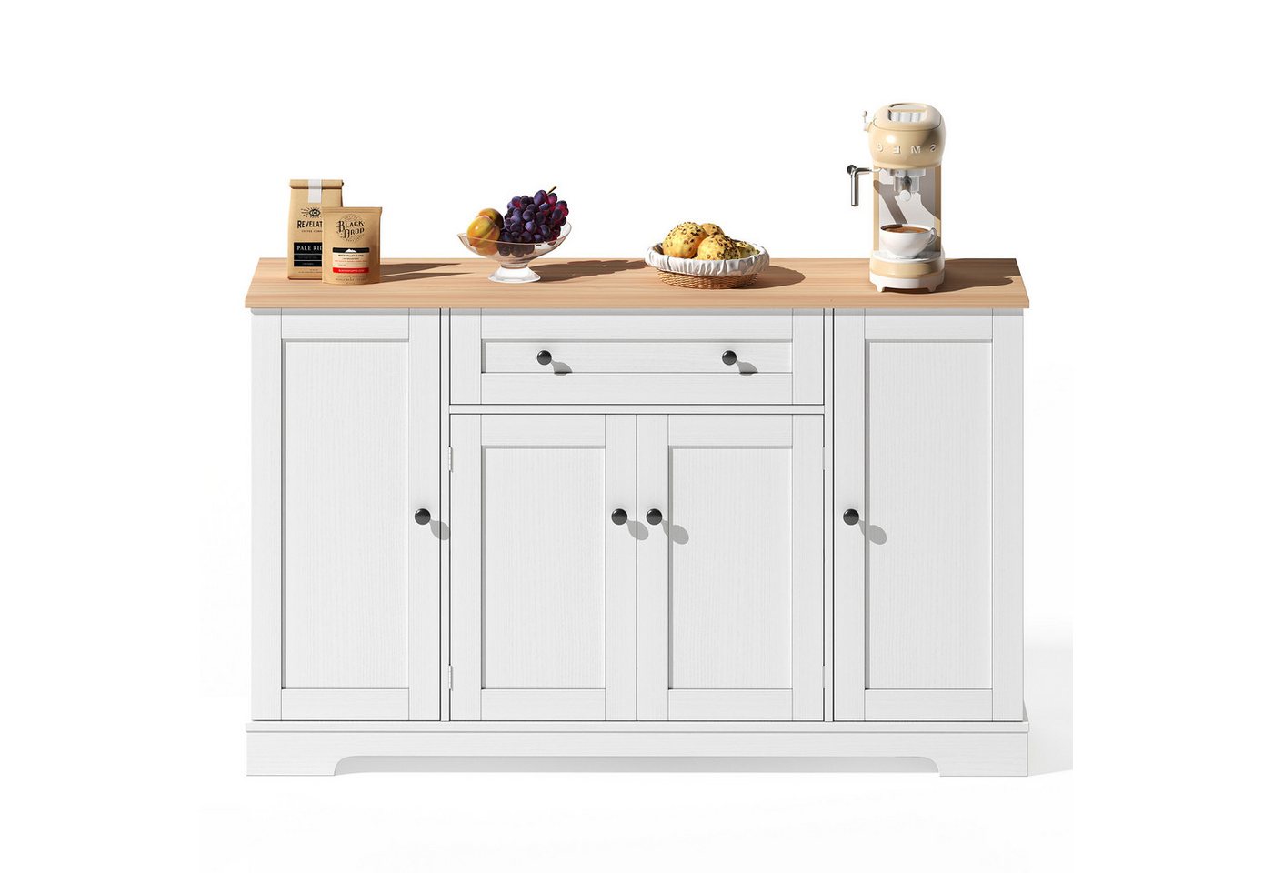 Odikalo Küchenbuffet Sideboard Schrank Schublade Regal Tür Einlegeböden Küche Weiß/Schwarz Odikalo Küchenbuffet Sideboard Schrank Schublade Regal Tür Einlegeböden Küche Weiß/Schwarz von Odikalo