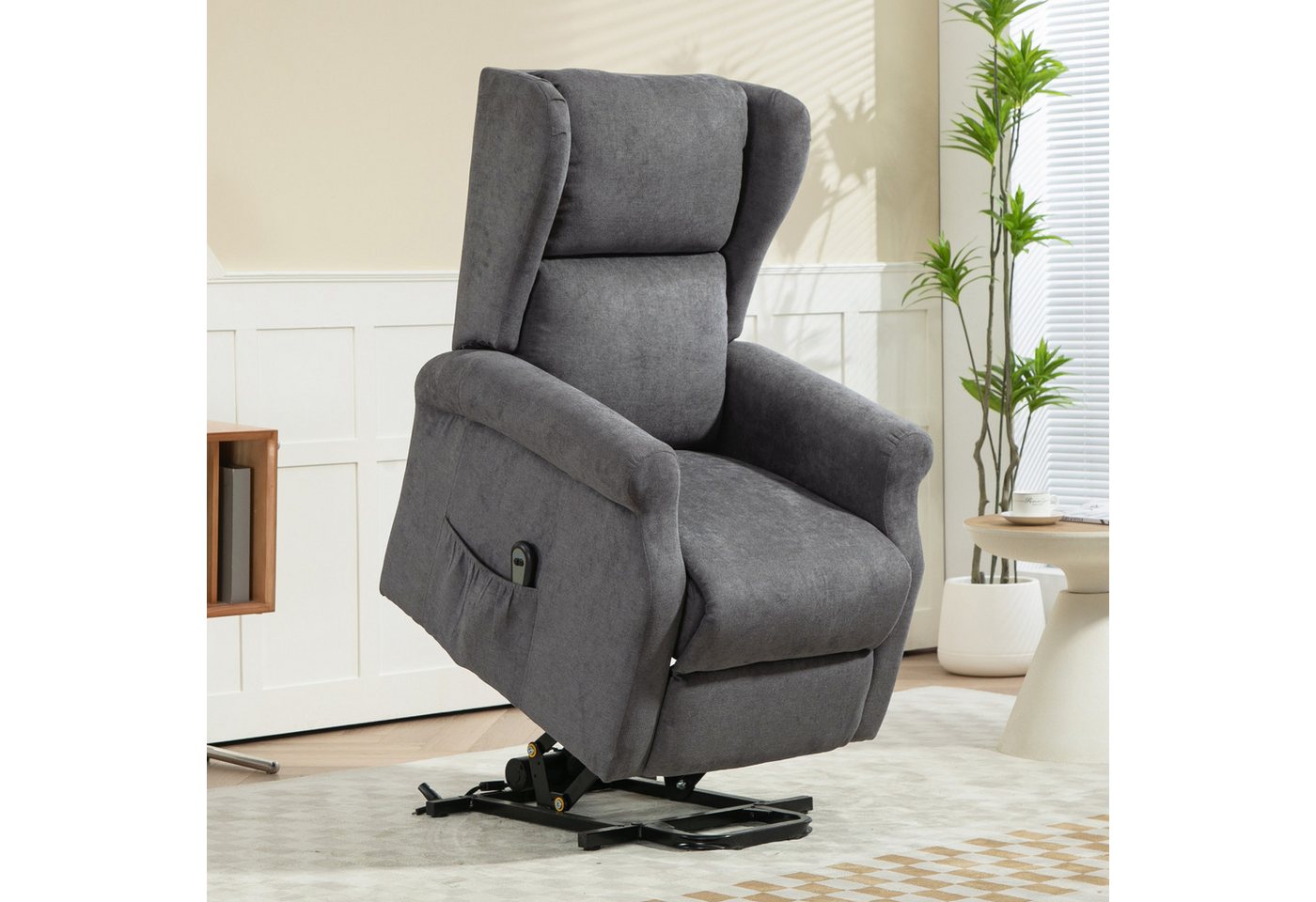 Odikalo Loungesessel Relaxsessel Armlehnstuhl Aufstehhilfe Liegefunktion Seitentasche Grau Odikalo Loungesessel Relaxsessel Armlehnstuhl Aufstehhilfe Liegefunktion Seitentasche Grau von Odikalo