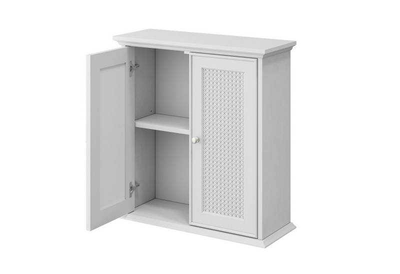 Odikalo Medizinschrank Wandschrank Badezimmerschrank Korb Türen Verstellbar Regalen Weiß von Odikalo