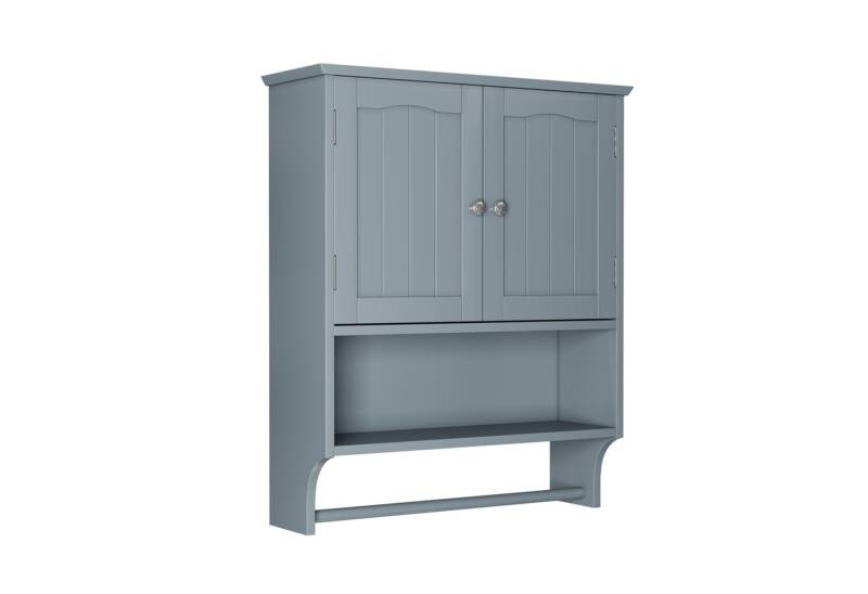 Odikalo Medizinschrank Wandschrank Badezimmerschrank Tuchhalter Verstellbar Regalen Weiß/Grau von Odikalo