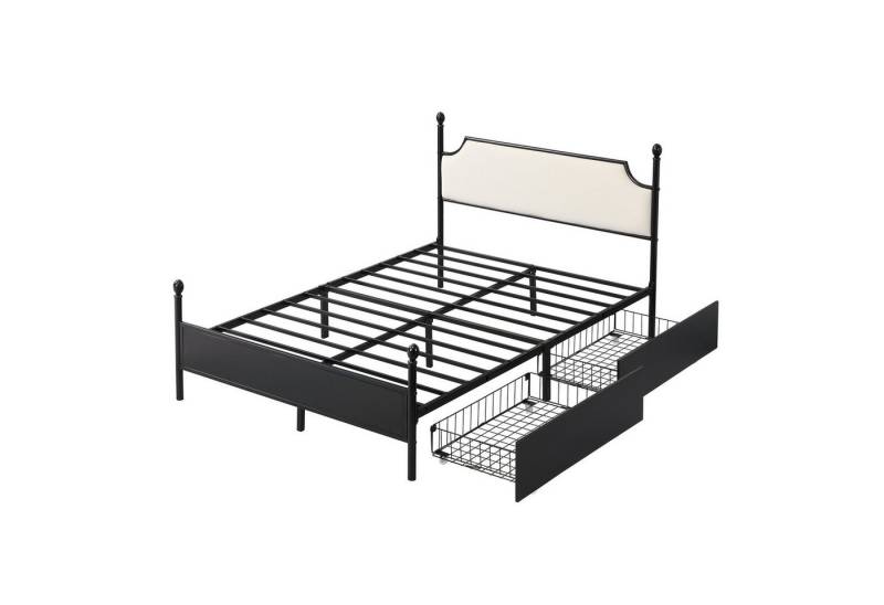 Odikalo Metallbett Bettgestell Lattenrost Kopfteil mit/ohne Schubladen 140/90x200 Schwarz Odikalo Metallbett Bettgestell Lattenrost Kopfteil mit/ohne Schubladen 140/90x200 Schwarz von Odikalo