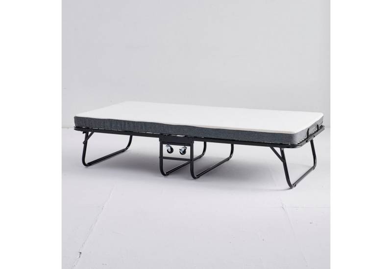 Odikalo Metallbett Gästebett Klappbett 90x190cm 4 Rollen mit 10cm Foam Matratze Schwarz von Odikalo
