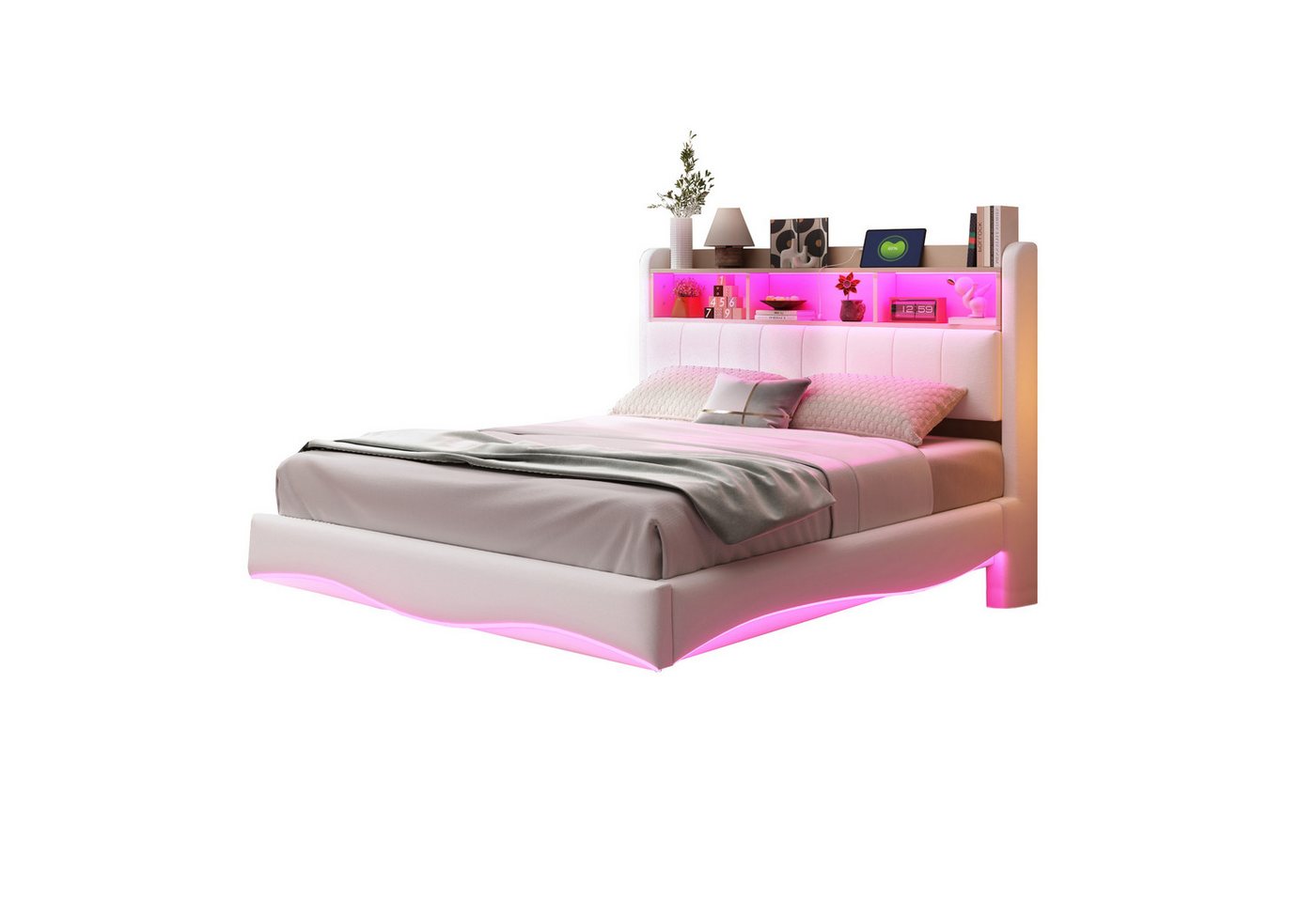 Odikalo Polsterbett Doppelbett Abgehängtes Leinenstoff multifunktionales Stauraumbett Odikalo Polsterbett Doppelbett Abgehängtes Leinenstoff multifunktionales Stauraumbett von Odikalo