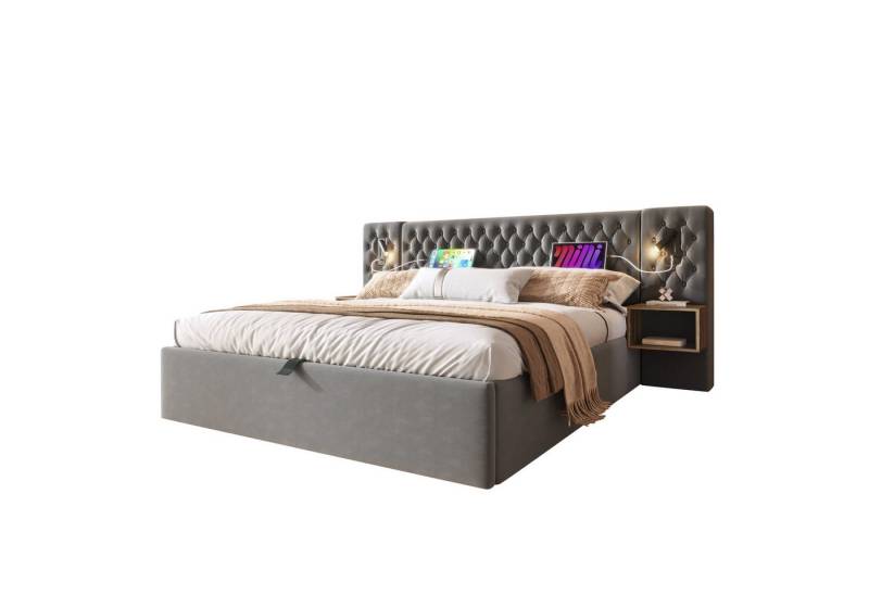 Odikalo Polsterbett Doppelbett Stauraumbett Schlafzimmer Set Hydraulisch von Odikalo