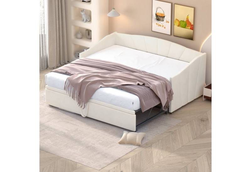 Odikalo Polsterbett Schlafsofa Ausziehbar 90/180*200 Lattenrosten Multifunktion Samt Beige Odikalo Polsterbett Schlafsofa Ausziehbar 90/180*200 Lattenrosten Multifunktion Samt Beige von Odikalo