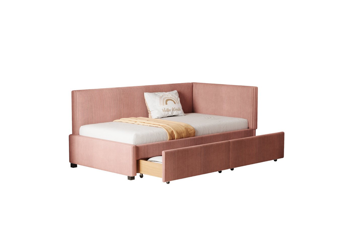 Odikalo Polsterbett Schlafsofa Jugendbett Multifunktionsbett Stauraumschubladen 90*200cm von Odikalo