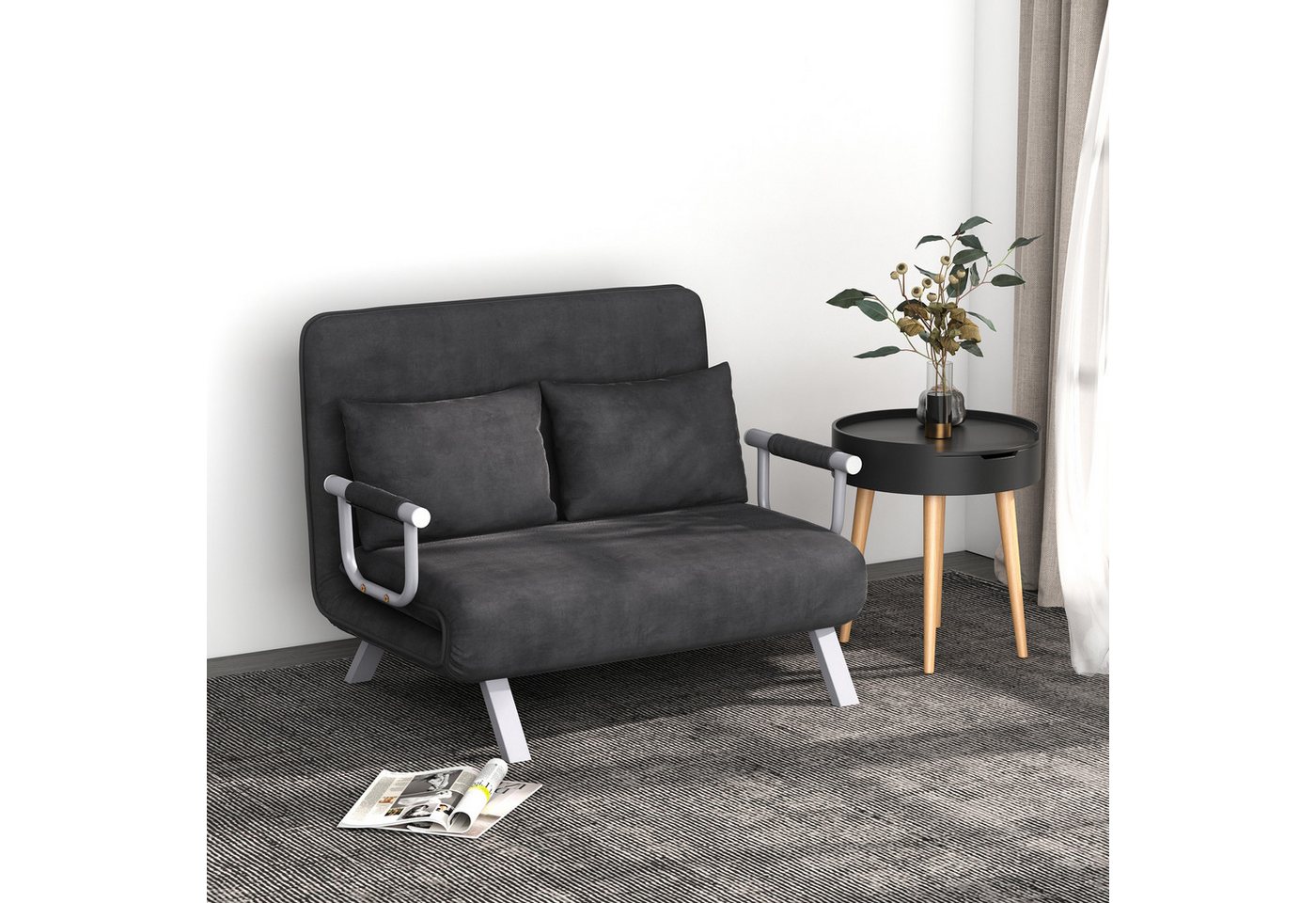 Odikalo Schlafsofa Loungesofa 2-Sitzer Chaiselongue Schlafcouch Armlehne Klappmatratze Odikalo Schlafsofa Loungesofa 2-Sitzer Chaiselongue Schlafcouch Armlehne Klappmatratze von Odikalo