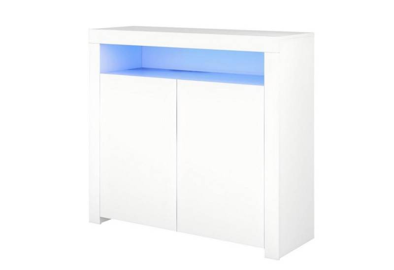 Odikalo Schubkastenkommode Kommode Sideboard TV-Ständer TV-Schrank Vitrine 16 Farben LED Weiß von Odikalo