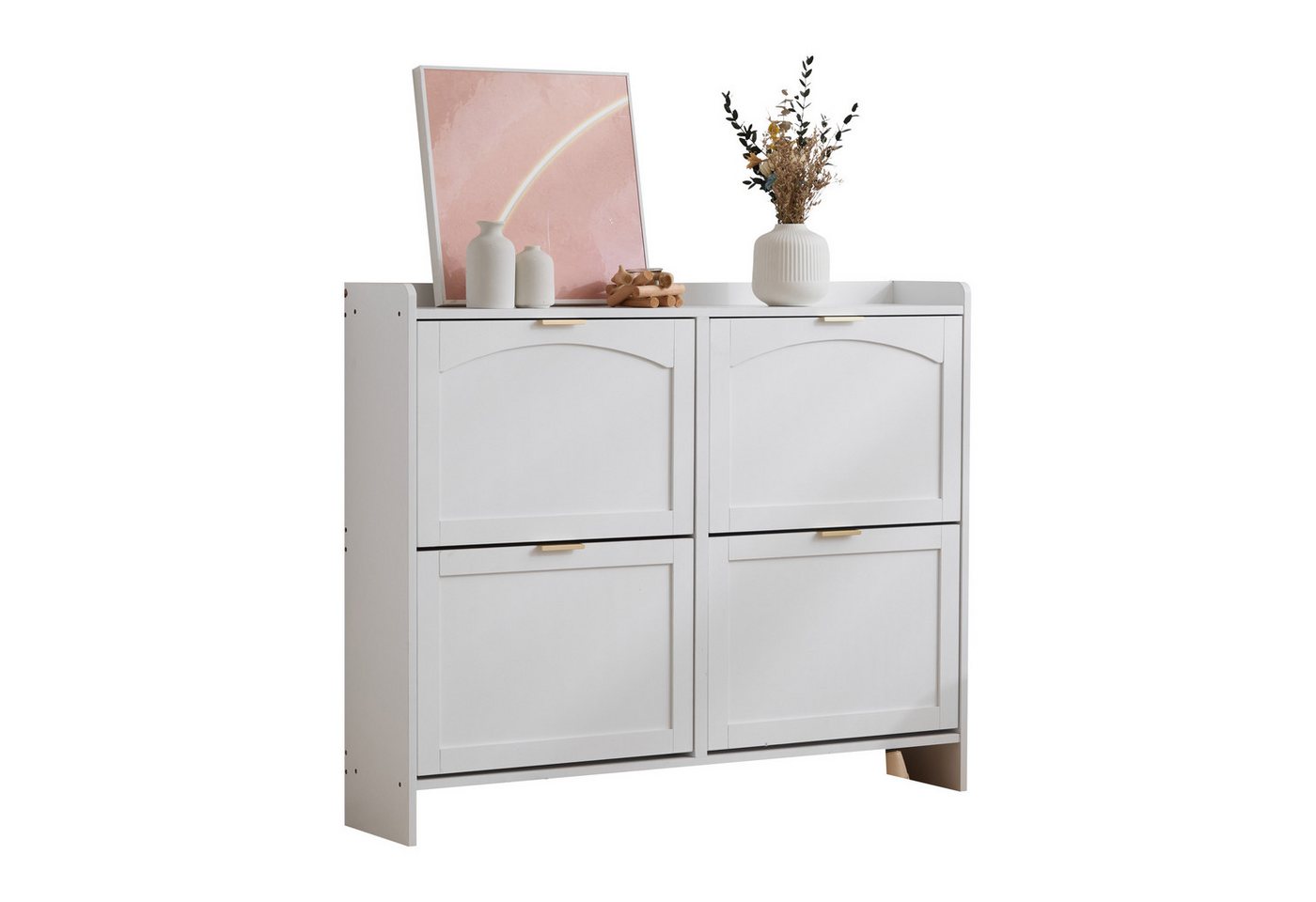 Odikalo Schuhschrank Beistellschrank Klappenfächern freistehendem Schuhregal 110x90x24cm Odikalo Schuhschrank Beistellschrank Klappenfächern freistehendem Schuhregal 110x90x24cm von Odikalo