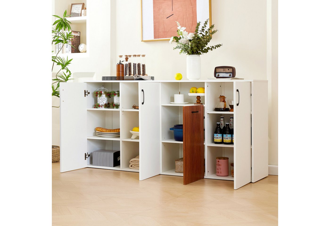 Odikalo Sideboard Anrichte Schließfach Seitenschrank Holzschrank Kommode Ablagefach Weiß Odikalo Sideboard Anrichte Schließfach Seitenschrank Holzschrank Kommode Ablagefach Weiß von Odikalo