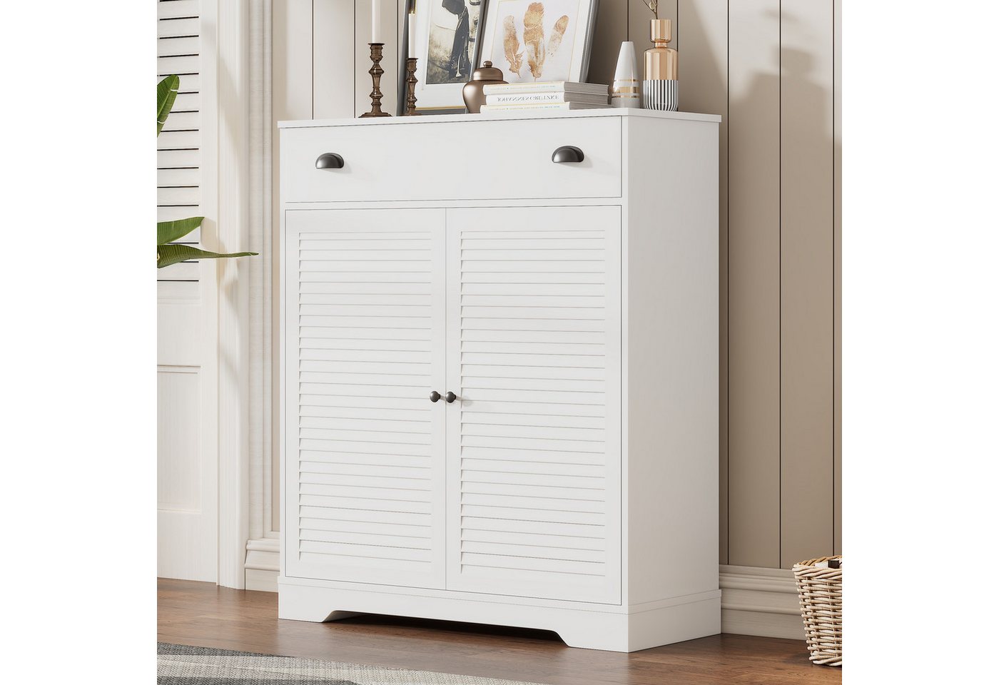 Odikalo Sideboard Holzschrank Kommode 2 Türen 1 Schublade Metallgriffen Einlegeböden von Odikalo