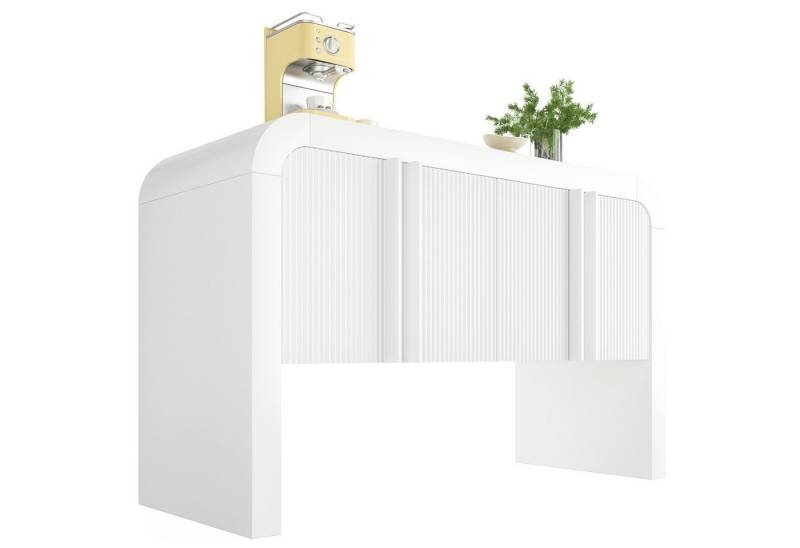 Odikalo Sideboard Kommode Stehschrank Schließfach Vitrine Anrichte 2 Türen schwarz/weiß von Odikalo