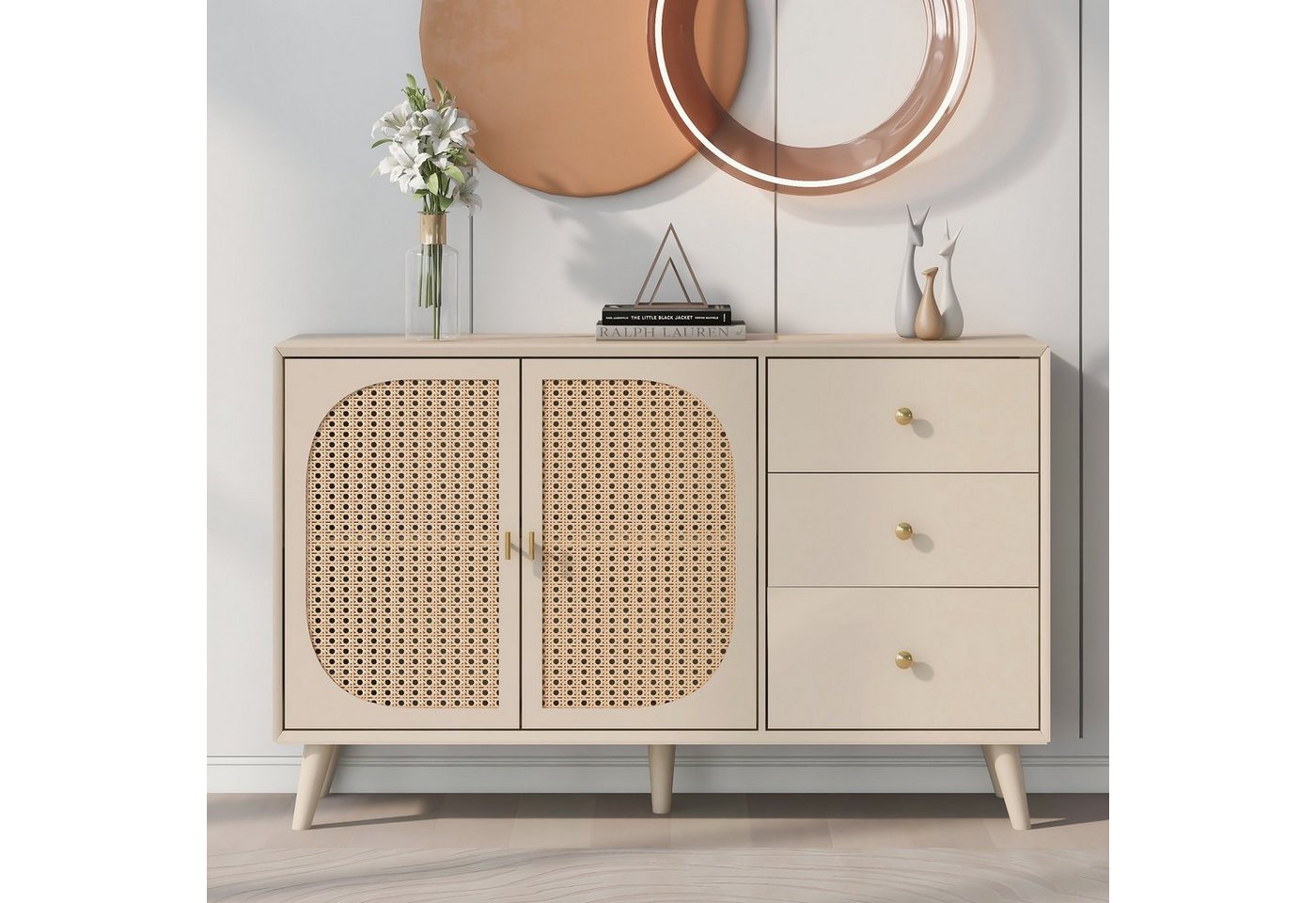 Odikalo Sideboard Kommode Stehschrank Sideboard TV-Tisch Türen Schubladen Stauraum Natur von Odikalo