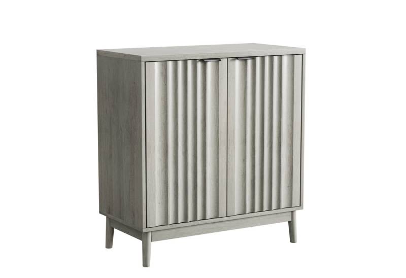 Odikalo Sideboard Rollenkanten Holzschrank Anrichte Kommode Flur Verstellbar Regal Grau Odikalo Sideboard Rollenkanten Holzschrank Anrichte Kommode Flur Verstellbar Regal Grau von Odikalo