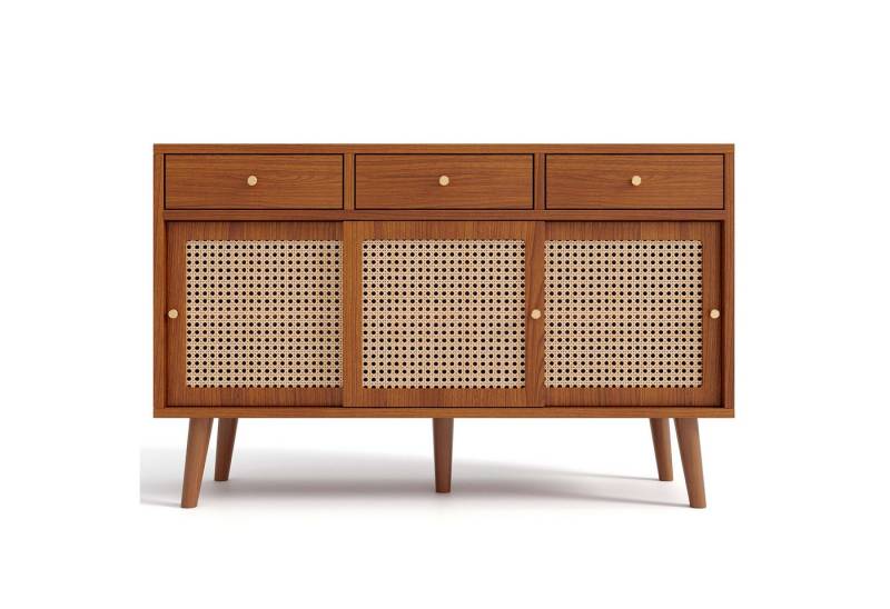 Odikalo Sideboard Sideboard, Kommode mit 3 Schubladen und 3 Schiebetüren,120x40x78cm von Odikalo