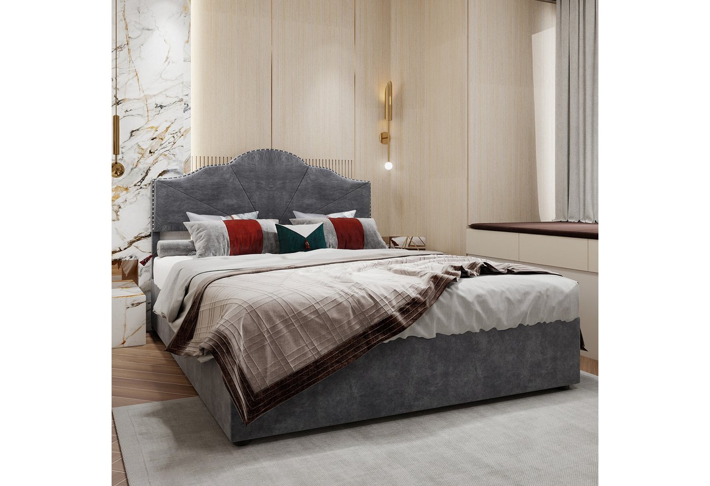 Odikalo Stauraumbett Doppelbett Schlafbett mit weicher Polsterung,140x200cm,Tragkraft:400kg (bequemes und weiches Kopfteil, multifunktionales Schlafzimmer-Möbelstück mit integriertem Stauraum (Gasdruckfeder), Matratze nicht im Lieferumfang enthalten) Odikalo Stauraumbett Doppelbett Schlafbett mit weicher Polsterung,140x200cm,Tragkraft:400kg (bequemes und weiches Kopfteil, multifunktionales Schlafzimmer-Möbelstück mit integriertem Stauraum (Gasdruckfeder), Matratze nicht im Lieferumfang enthalten) von Odikalo