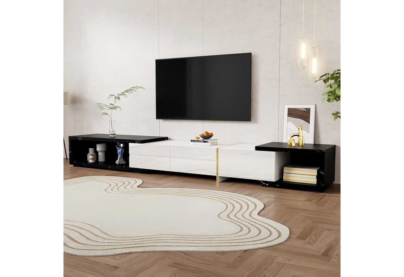 Odikalo TV-Schrank Lowboard TV-Bank Fernsehtisch Sideboard Drehbar Marmoroptik Weiß Odikalo TV-Schrank Lowboard TV-Bank Fernsehtisch Sideboard Drehbar Marmoroptik Weiß von Odikalo