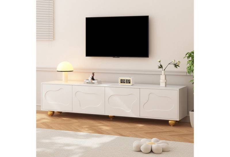 Odikalo TV-Schrank TV-Bank Lowboard Fernsehschrank Medienschrank Stützbeinen Weiß von Odikalo