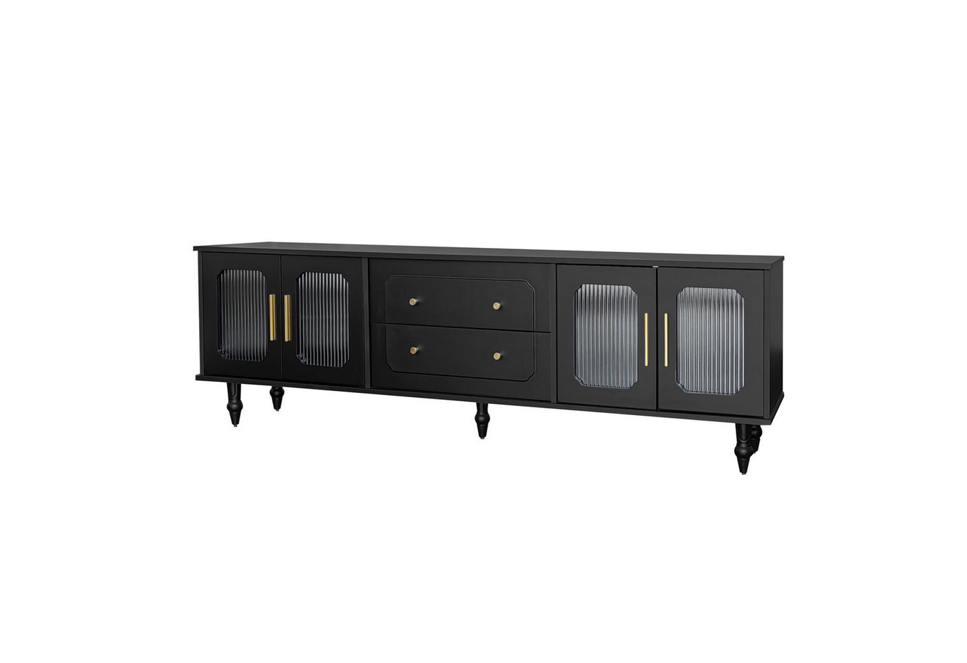Odikalo TV-Schrank TV-Möbel goldene Griffe viel Stauraum Glastür Beinen Massivholz Odikalo TV-Schrank TV-Möbel goldene Griffe viel Stauraum Glastür Beinen Massivholz von Odikalo
