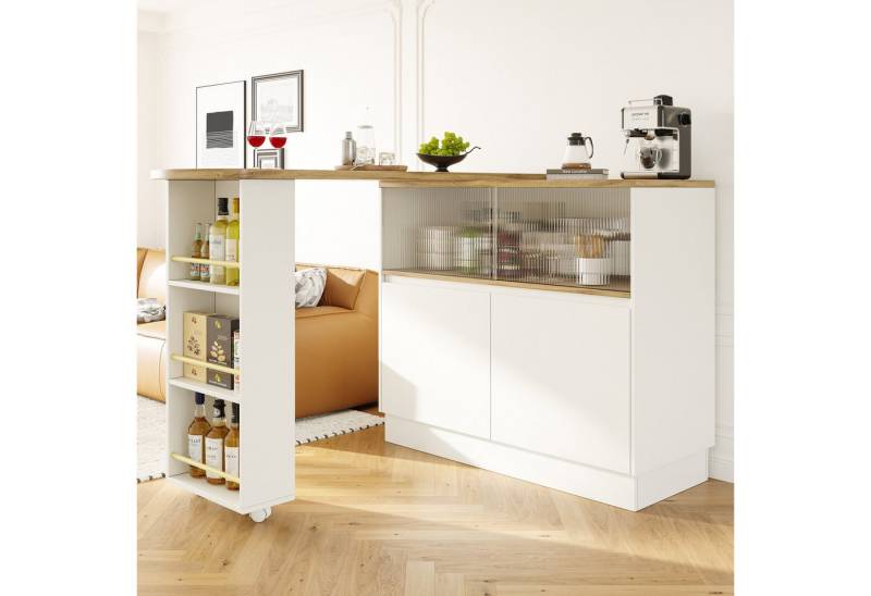 Odikalo Tresentisch 360° Drehbar Bartisch Stehschrank Kuchenschrank Ablageflächen Stauraum Odikalo Tresentisch 360° Drehbar Bartisch Stehschrank Kuchenschrank Ablageflächen Stauraum von Odikalo