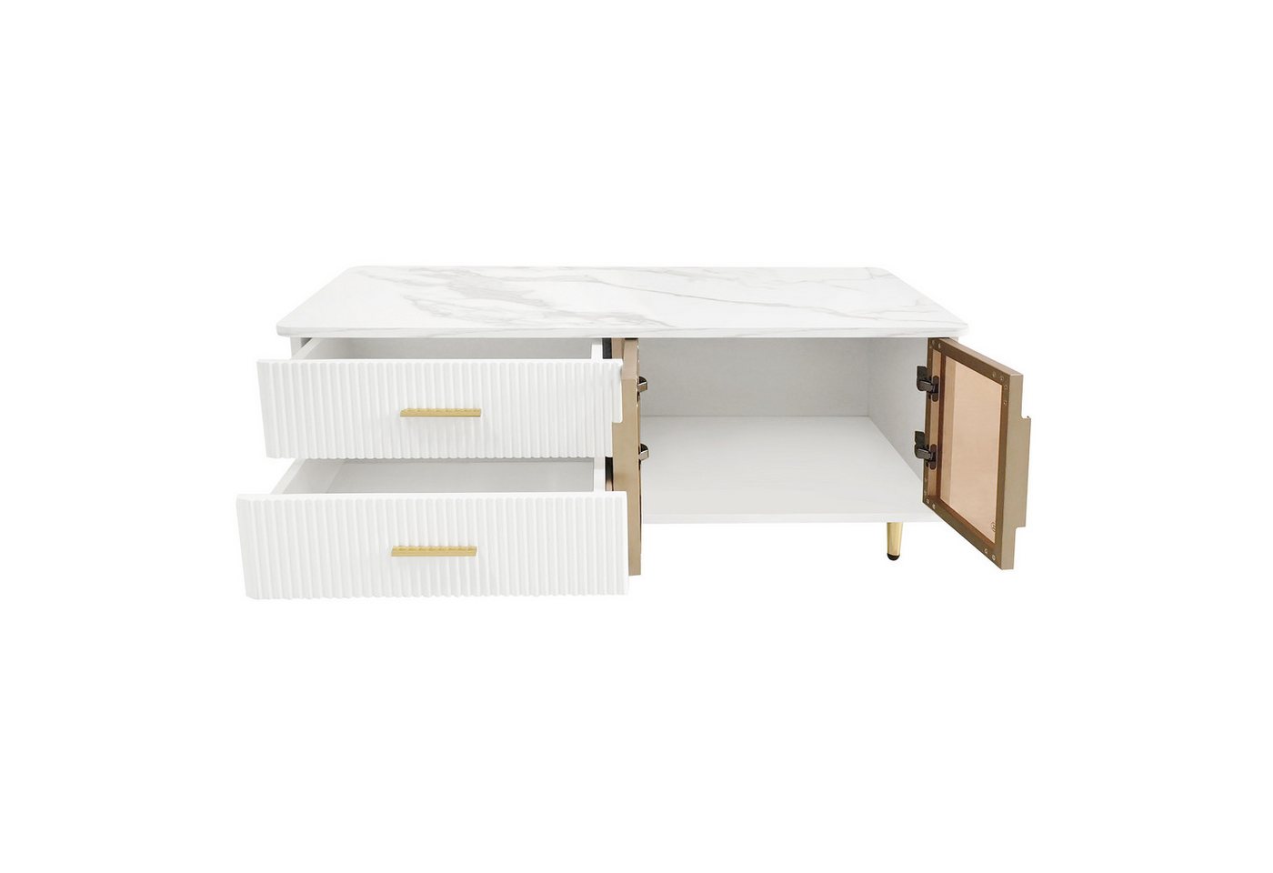 Odikalo Wohnzimmer-Set TV-Schrank Couchtisch modulare Tür gehärtetem Glas Wellenstruktur Odikalo Wohnzimmer-Set TV-Schrank Couchtisch modulare Tür gehärtetem Glas Wellenstruktur von Odikalo