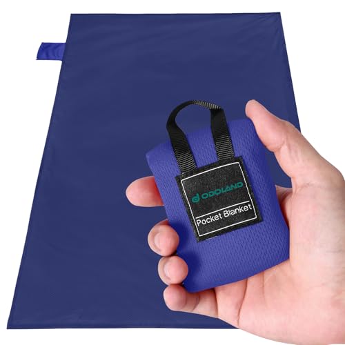 Odoland Picknickdecke 70 x 110 cm Stranddecke Sandabweisende Tragbare Camingmatte Ultraleicht Kompakt Strandtuch für BBQ, Strand, Reisen, Camping und Picknick Blau von Odoland