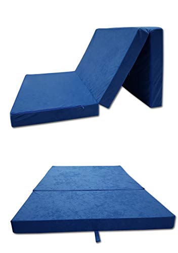 Klappmatratze Faltmatratze Klappbett - Made IN EU - als Matratze Gästebett Gästematratze einsetzbar (Blau, 80 x 200 cm) von Odolplusz