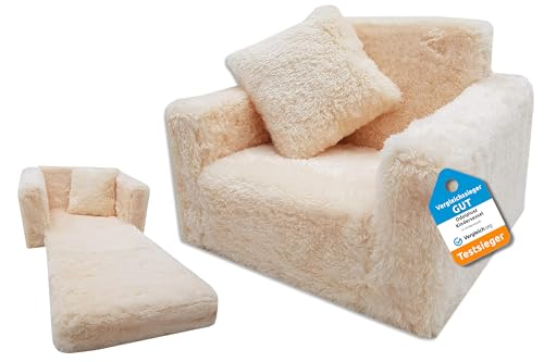 Odolplusz Kindersessel klappbar | Kindersofa Mini-Sessel Kinderstuhl Kuschelsessel | Kindermöbel für Kinderzimmer | (Beige) von Odolplusz