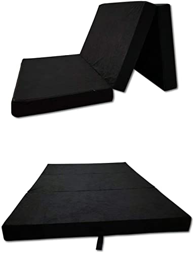 Odolplusz Klappmatratze kompatibel mit VW Caddy 3,4,5 | 3-teilige Faltmatratze | 120 x 200 cm | im Auto schlafen (Schwarz) von Odolplusz