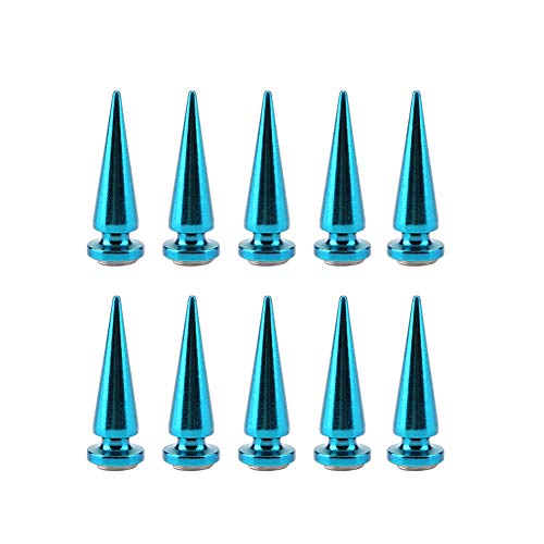10 Stück Bunte Trimits Messing Spike Lange Kleidungsstück Nieten mit Schrauben für Tasche, Hut, Schuhe, Lederhalsband DIY Bastelzubehör 10 X 29 Mm (Blau) von Odorkle
