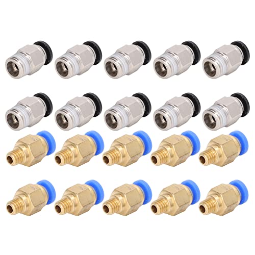 20 Stück 3D-Drucker-Pneumatikanschluss, Hot-End-Anschlussstück PC4-M6 PC4-10 3D-Druckerzubehör für Ender 3 von Odorkle